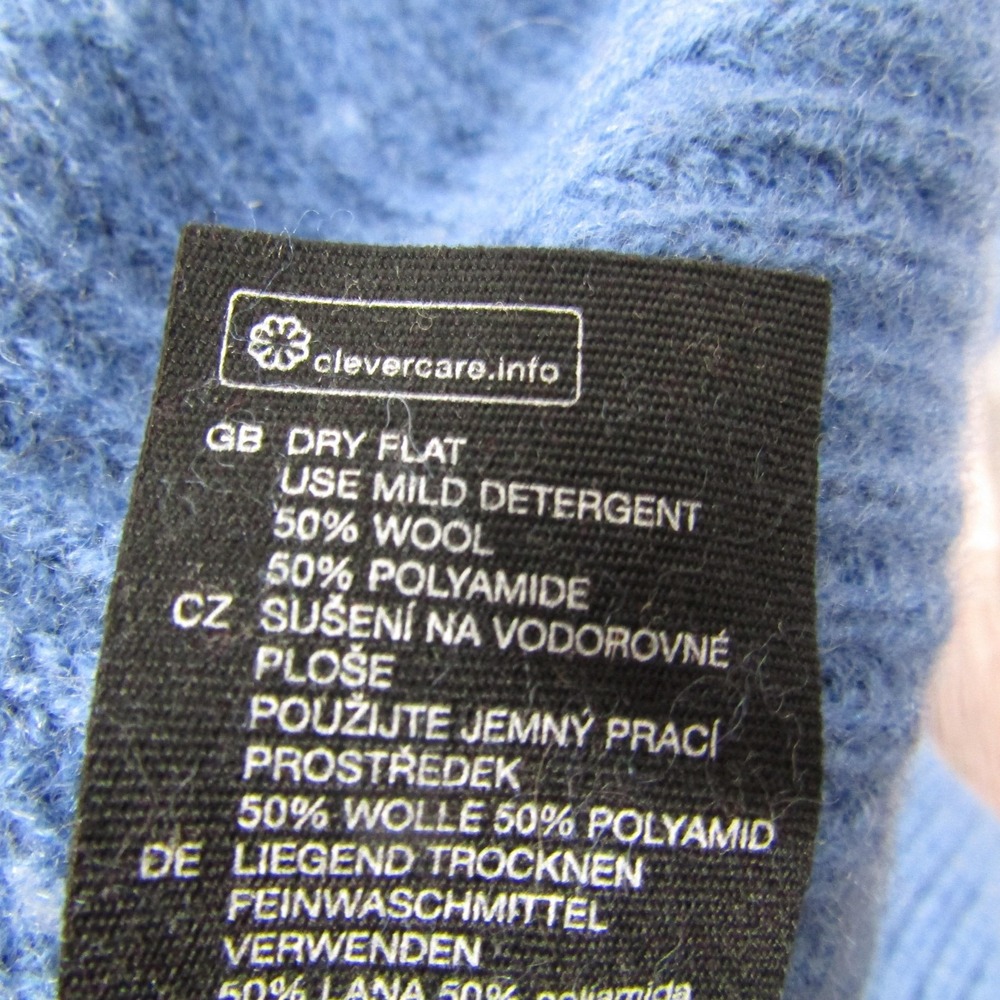 & Other Stories Cozy Blue Mock Neck Turtleneck Sweater Thick Warm Knit / Medium - Picture 3 of 6